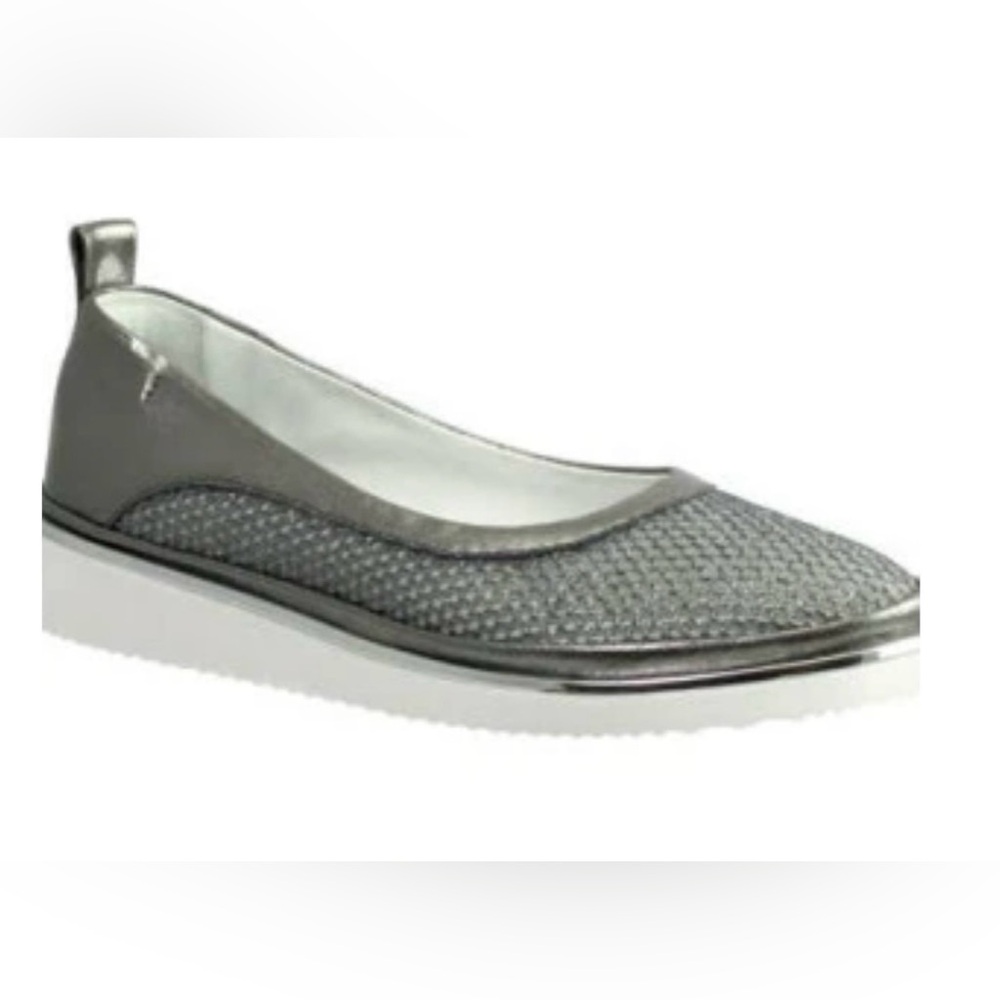 Ron White Women Natanya Mesh Metallic Pewter Ballet Flat Slip-on Shoes Sz 9.5/40 - Picture 10 of 14
